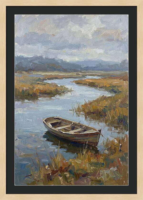 Rowboat Amidst Tranquil Waters