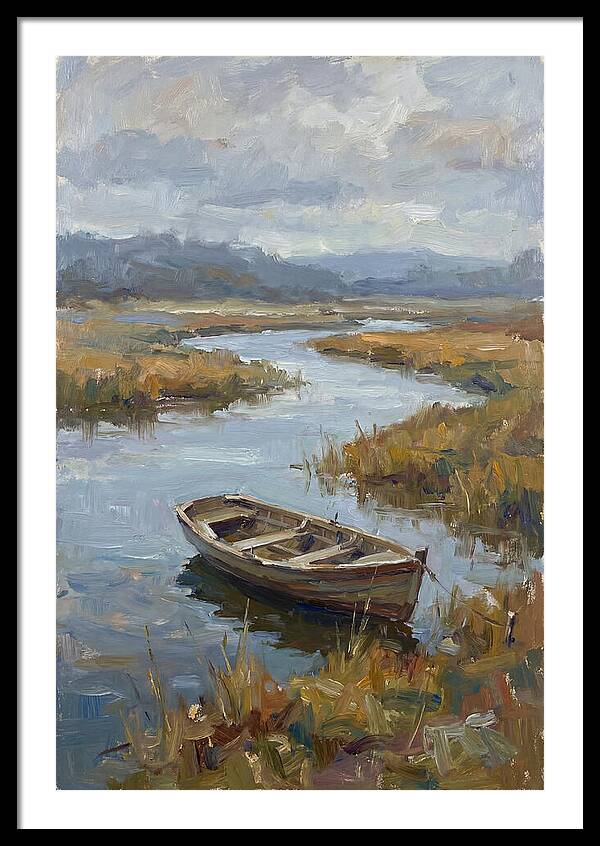 Rowboat Amidst Tranquil Waters