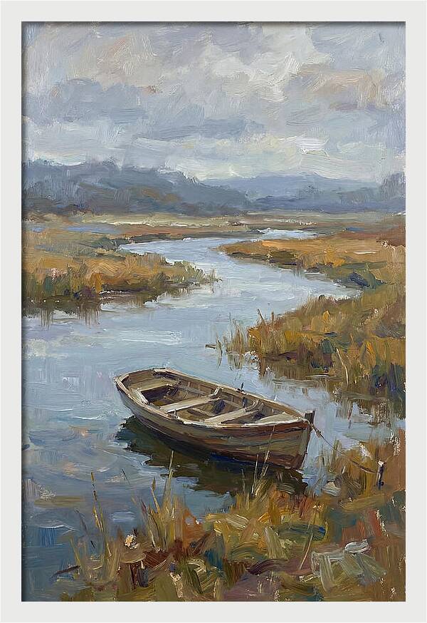 Rowboat Amidst Tranquil Waters