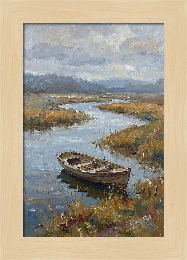 Rowboat Amidst Tranquil Waters