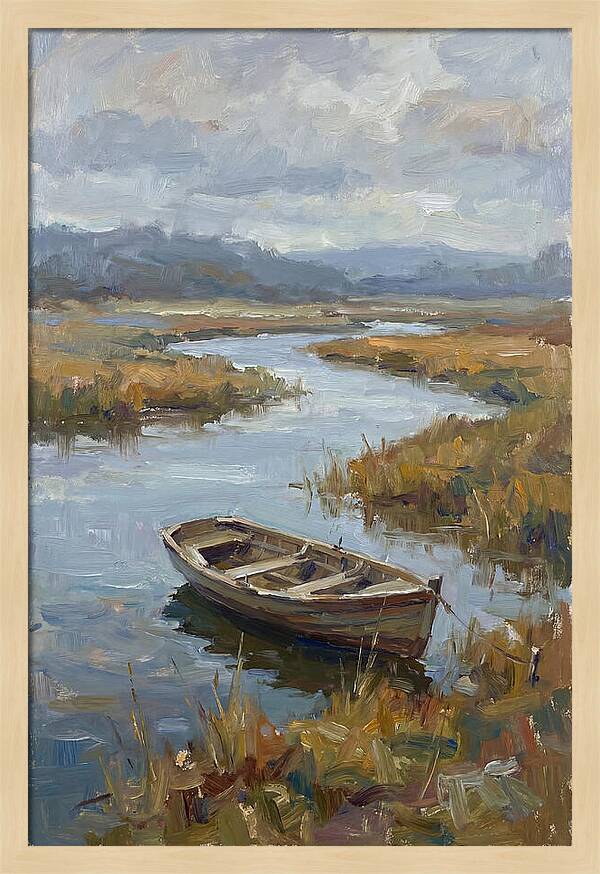 Rowboat Amidst Tranquil Waters