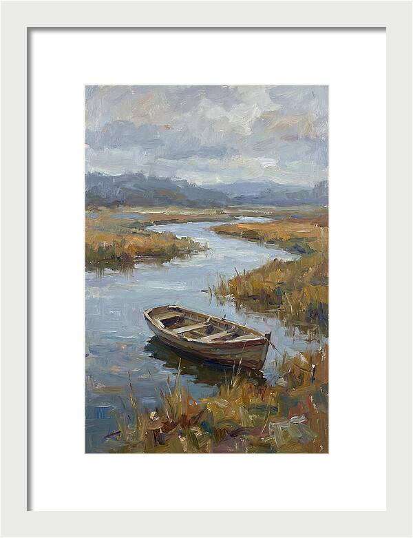 Rowboat Amidst Tranquil Waters