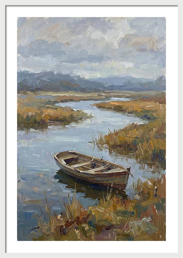 Rowboat Amidst Tranquil Waters