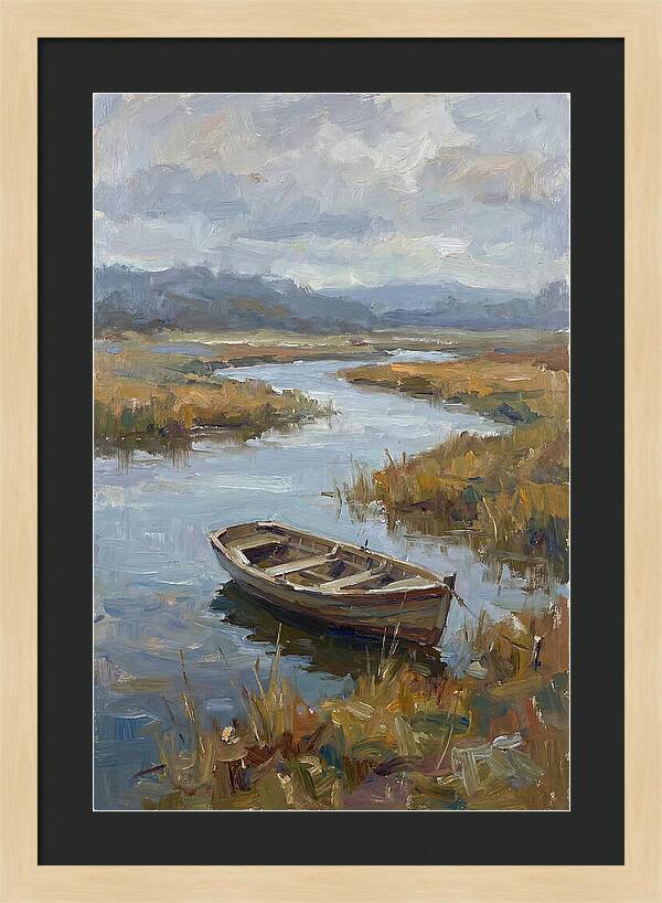Rowboat Amidst Tranquil Waters