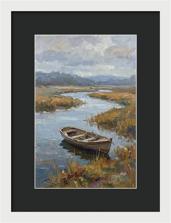 Rowboat Amidst Tranquil Waters