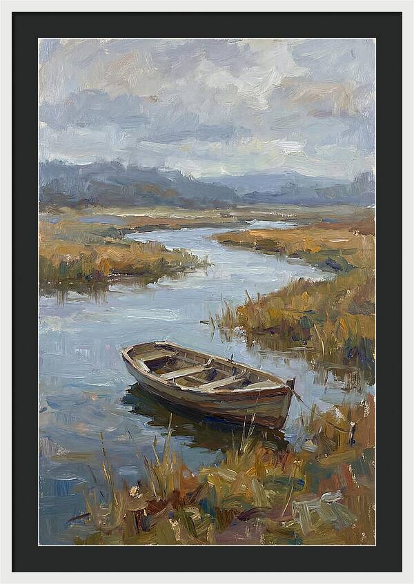 Rowboat Amidst Tranquil Waters
