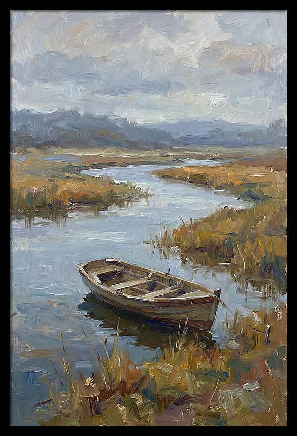 Rowboat Amidst Tranquil Waters