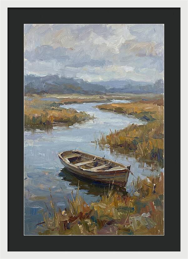 Rowboat Amidst Tranquil Waters