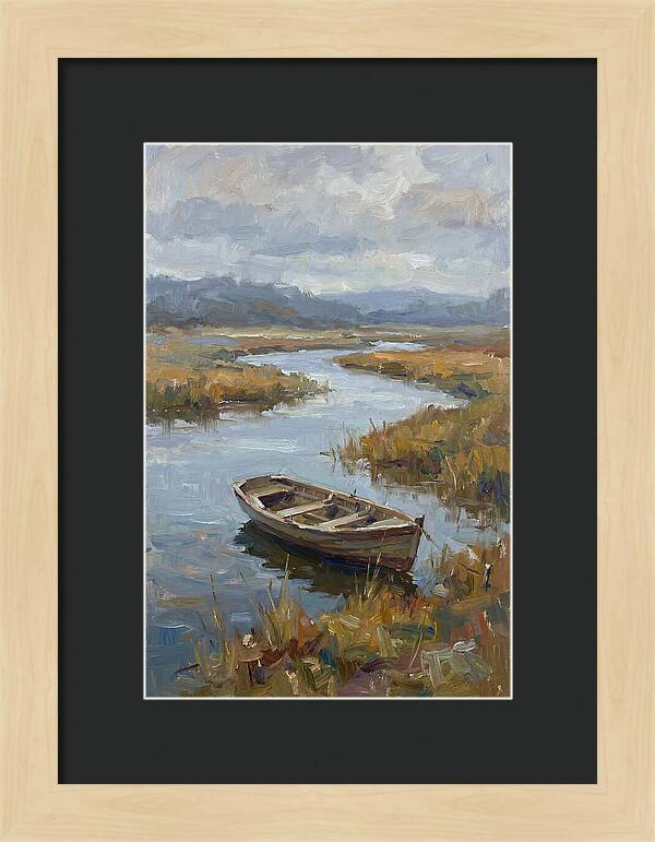 Rowboat Amidst Tranquil Waters