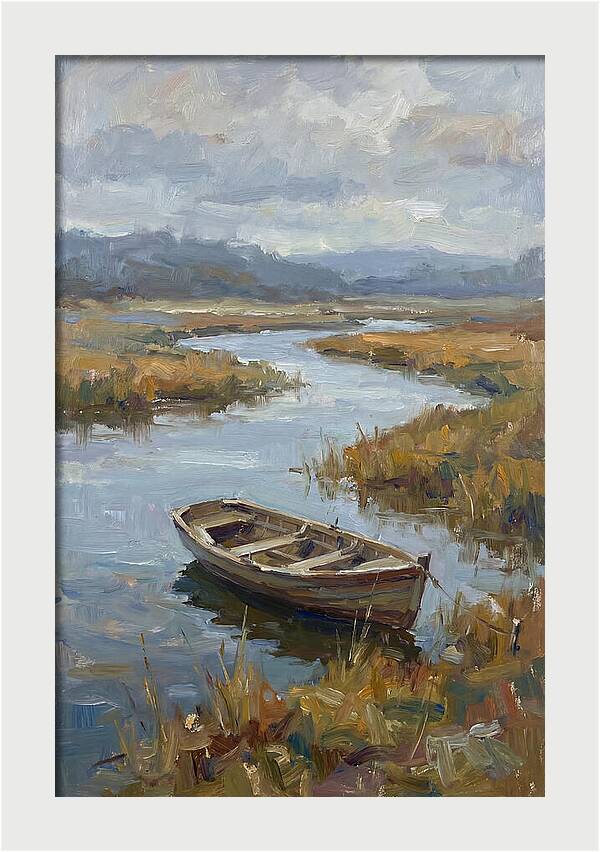 Rowboat Amidst Tranquil Waters