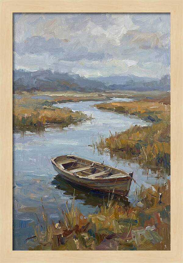 Rowboat Amidst Tranquil Waters