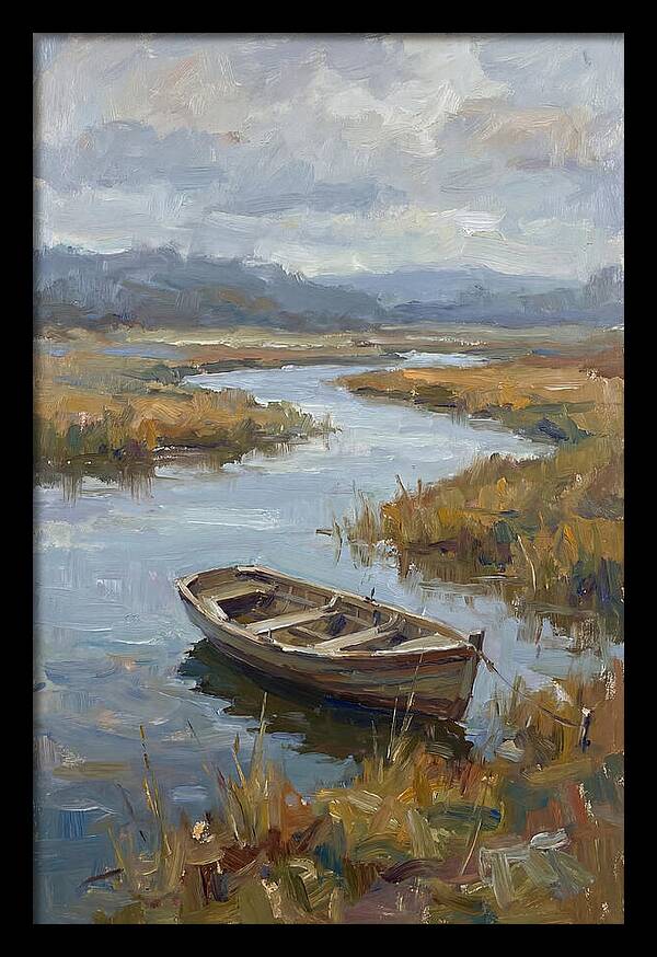 Rowboat Amidst Tranquil Waters