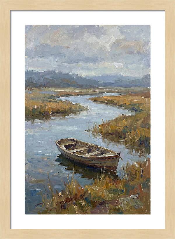 Rowboat Amidst Tranquil Waters