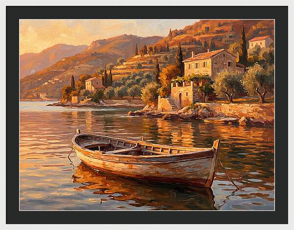 Rowboat In Mediterranean Serenity