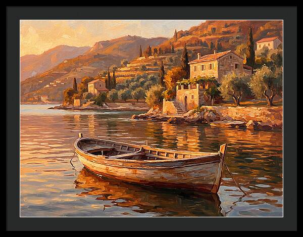 Rowboat In Mediterranean Serenity