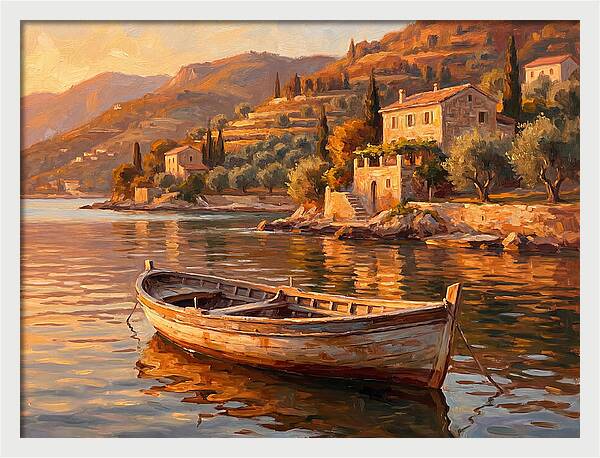Rowboat In Mediterranean Serenity