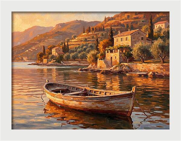 Rowboat In Mediterranean Serenity