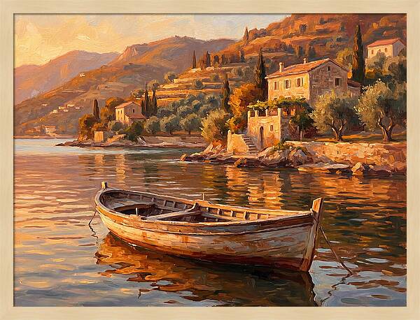Rowboat In Mediterranean Serenity
