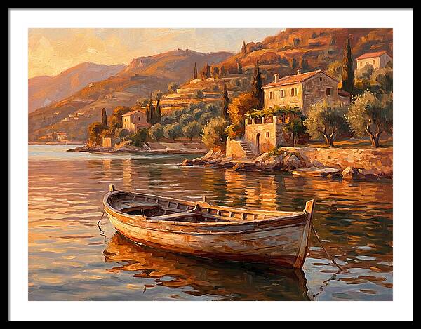 Rowboat In Mediterranean Serenity