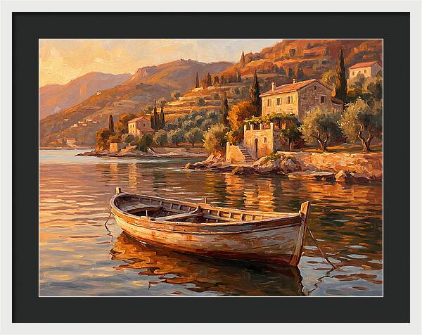 Rowboat In Mediterranean Serenity