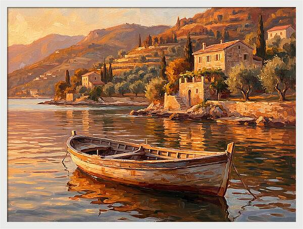 Rowboat In Mediterranean Serenity