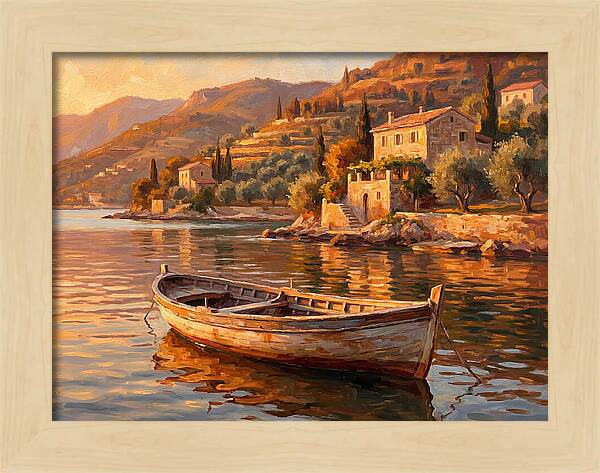 Rowboat In Mediterranean Serenity