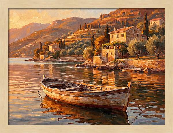 Rowboat In Mediterranean Serenity