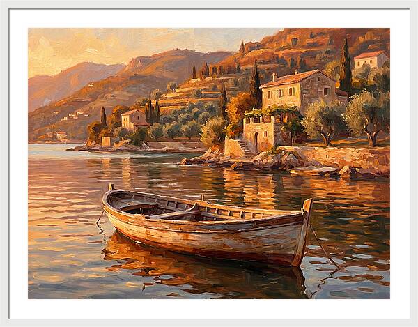 Rowboat In Mediterranean Serenity