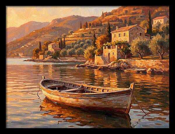 Rowboat In Mediterranean Serenity