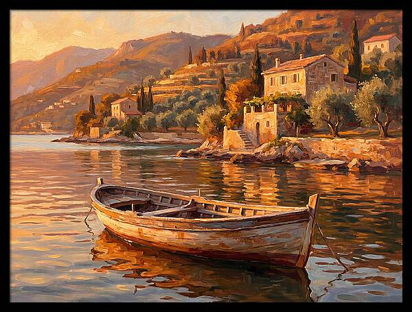 Rowboat In Mediterranean Serenity