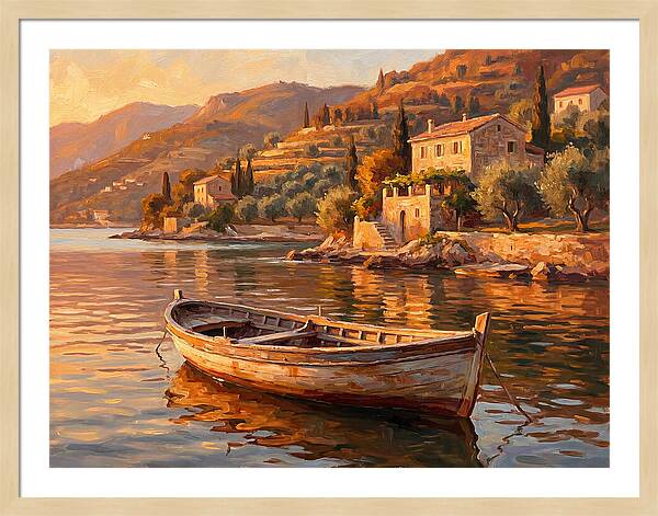 Rowboat In Mediterranean Serenity