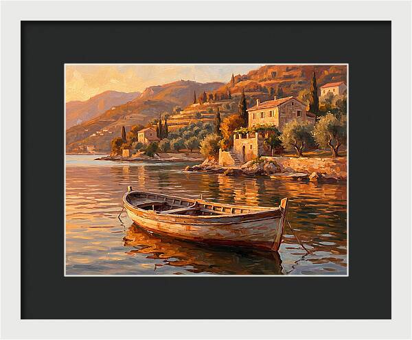 Rowboat In Mediterranean Serenity