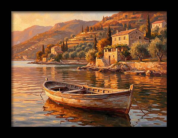 Rowboat In Mediterranean Serenity