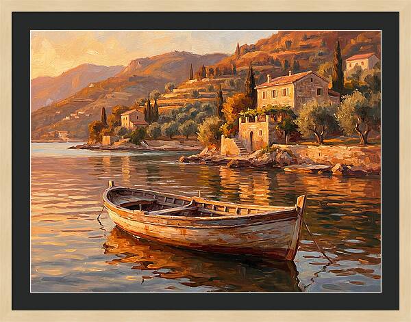 Rowboat In Mediterranean Serenity