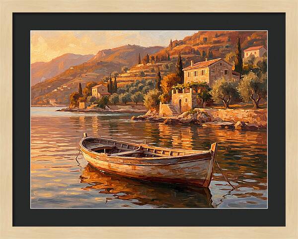 Rowboat In Mediterranean Serenity