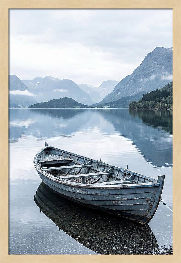 Rowboat On Peaceful Water