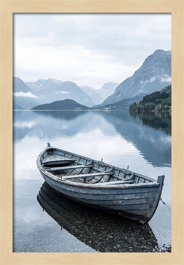 Rowboat On Peaceful Water