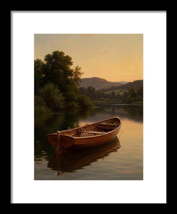 Rowboat Reflections At Dusk
