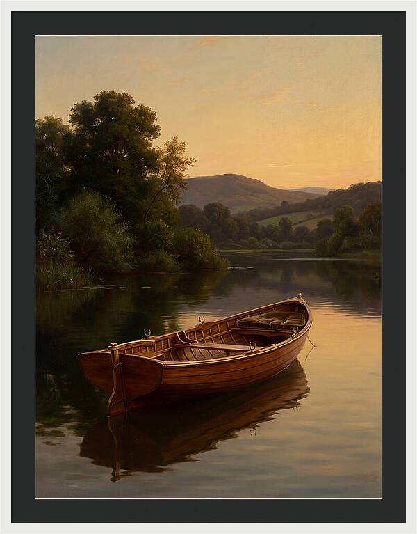 Rowboat Reflections At Dusk