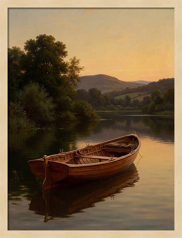 Rowboat Reflections At Dusk