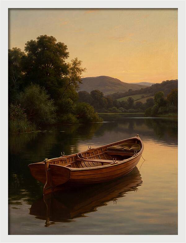 Rowboat Reflections At Dusk
