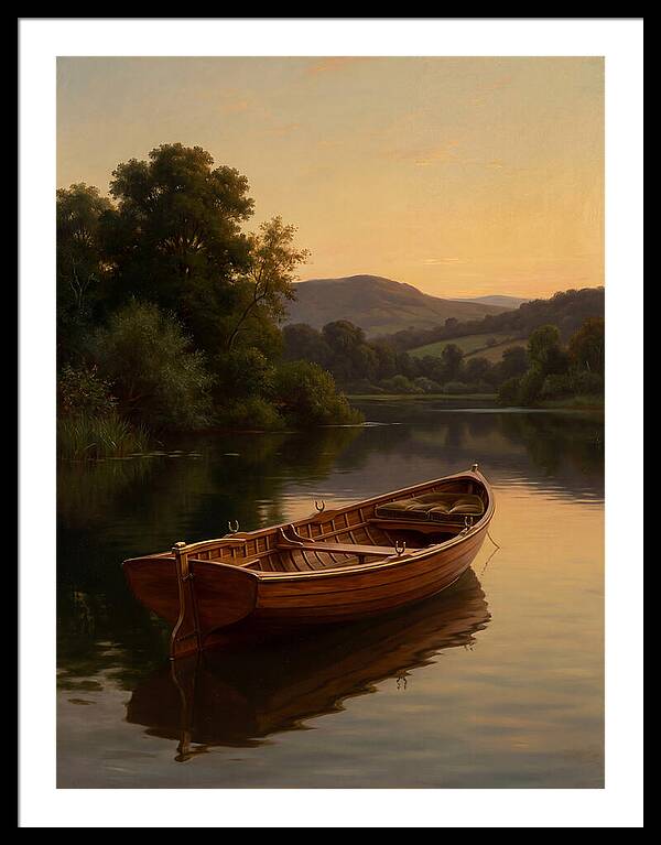 Rowboat Reflections At Dusk