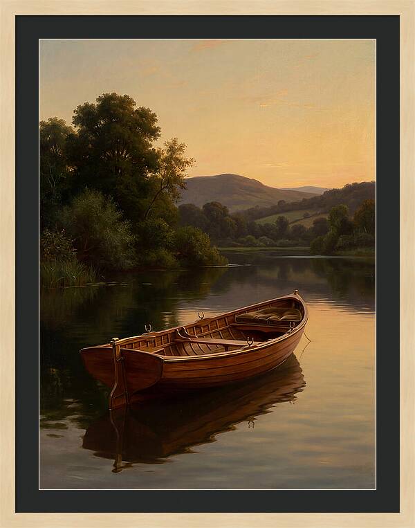 Rowboat Reflections At Dusk