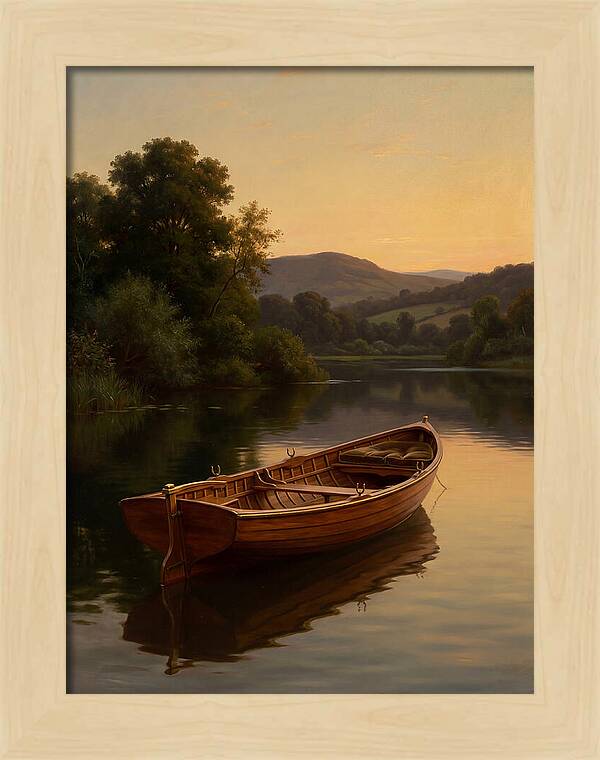 Rowboat Reflections At Dusk