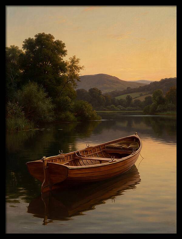 Rowboat Reflections At Dusk