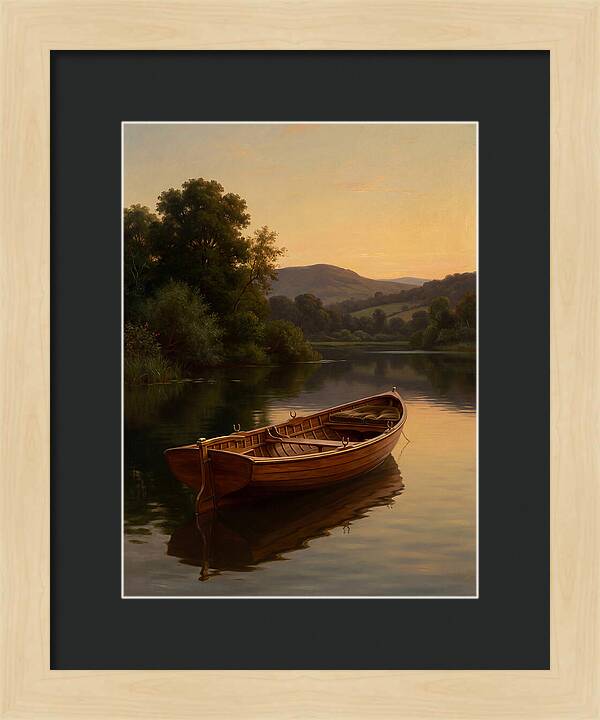 Rowboat Reflections At Dusk