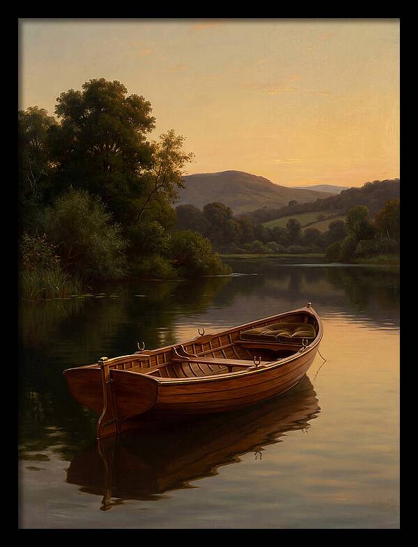 Rowboat Reflections At Dusk