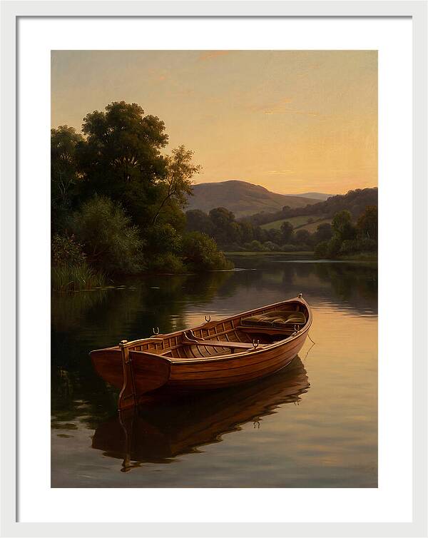 Rowboat Reflections At Dusk