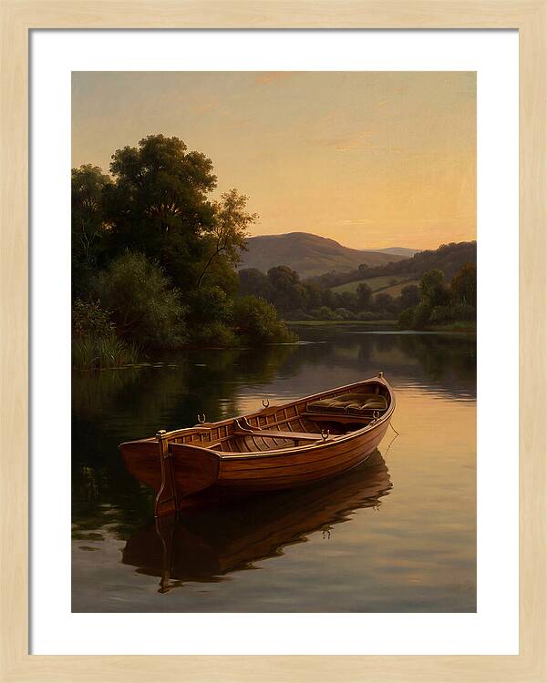 Rowboat Reflections At Dusk