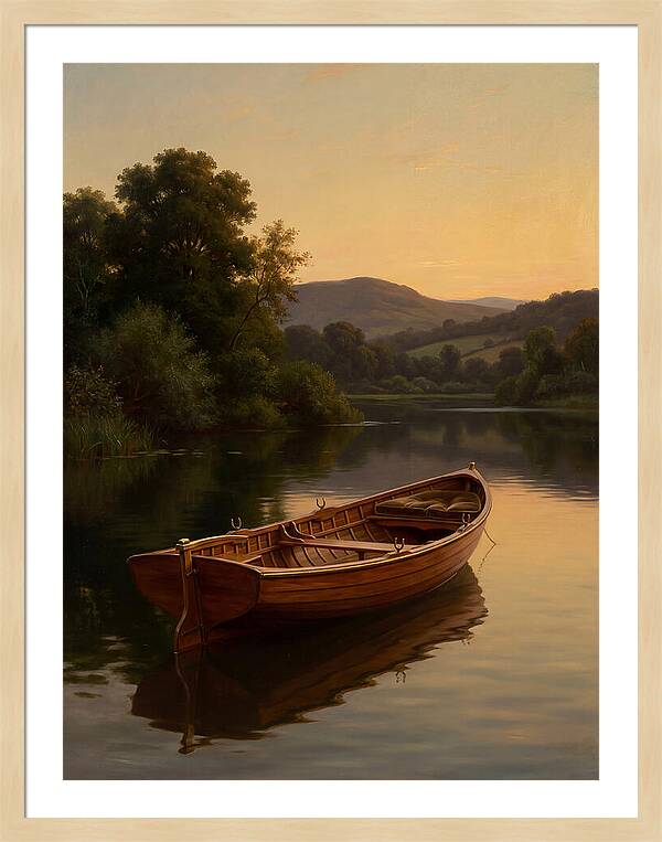Rowboat Reflections At Dusk